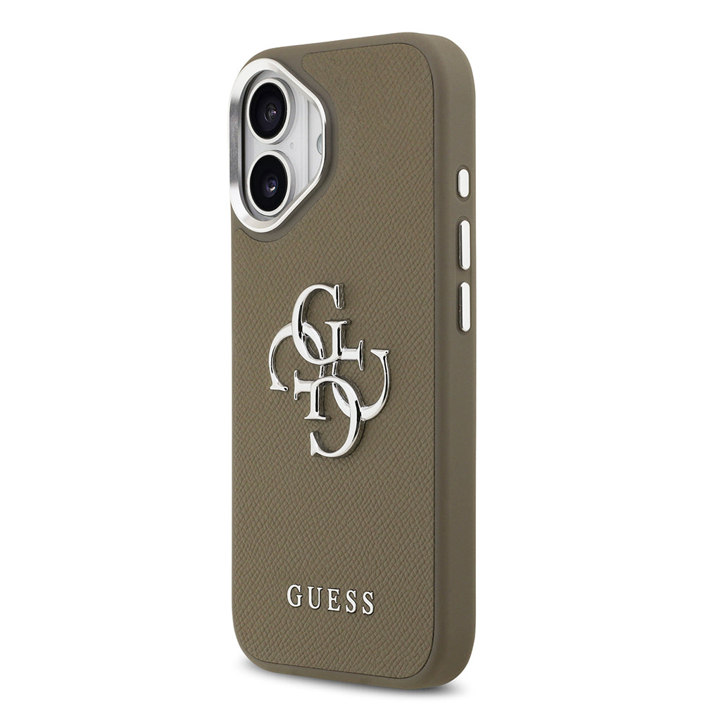 iPhone 17 Kılıf Guess Orjinal Lisanslı Grained 4G Metal Büyük Logolu Kapak