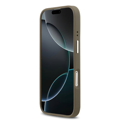 iPhone 17 Kılıf Guess Orjinal Lisanslı Grained 4G Metal Büyük Logolu Kapak