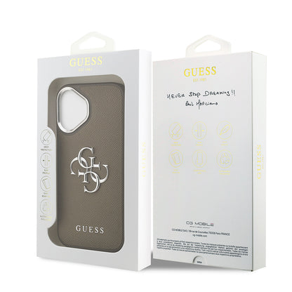 iPhone 17 Kılıf Guess Orjinal Lisanslı Grained 4G Metal Büyük Logolu Kapak