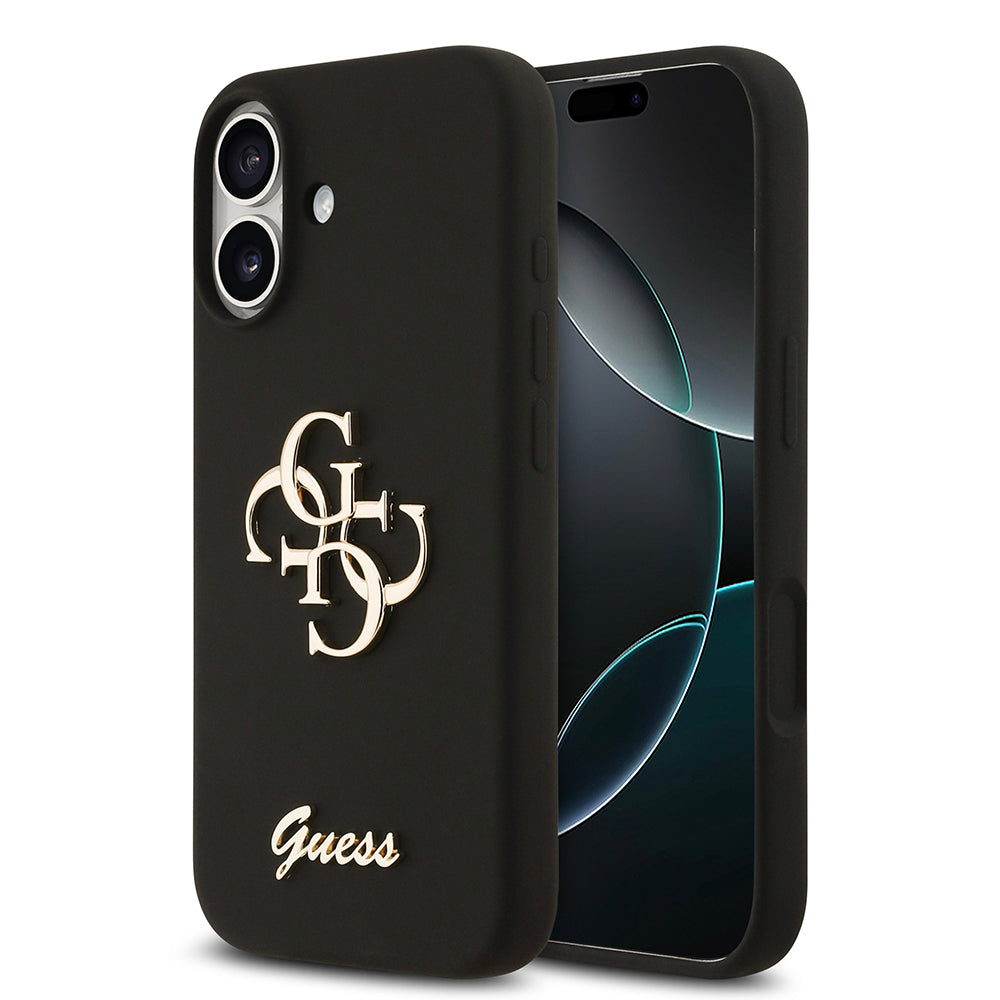 iPhone 17 Kılıf Guess Orjinal Lisanslı Grained Yazı Logolu Kapak