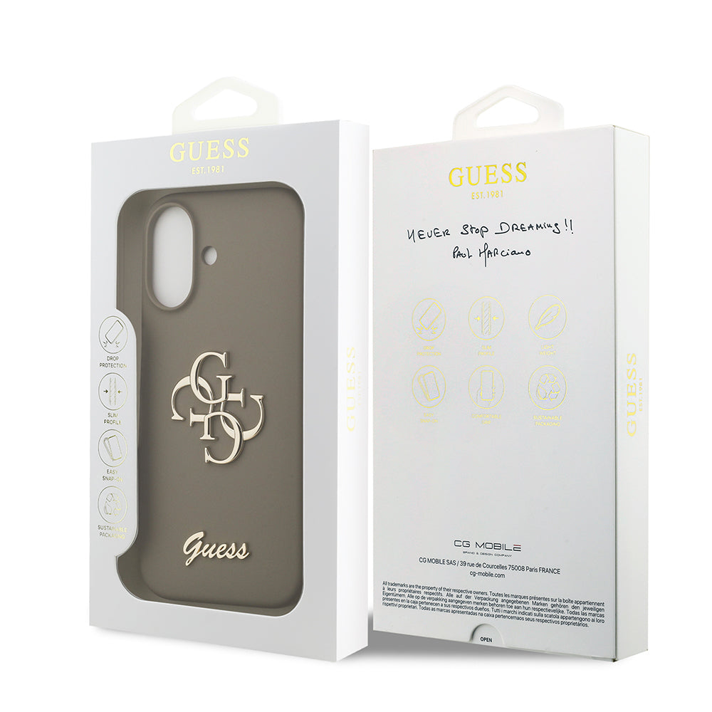 iPhone 17 Kılıf Guess Orjinal Lisanslı Grained Yazı Logolu Kapak