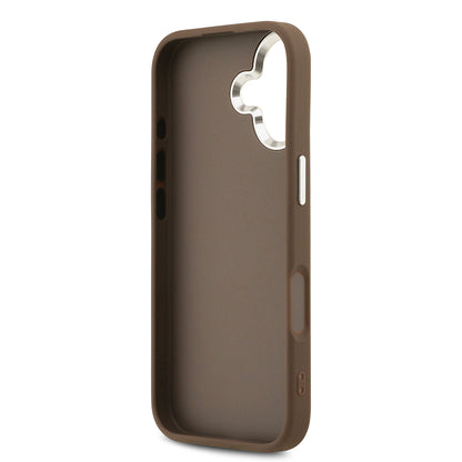 iPhone 17 Kılıf Guess Orjinal Lisanslı Gümüş Metal Kamera Çerçeveli 4G Desenli Metal Büyük 4G ve Yazı Logolu Kapak