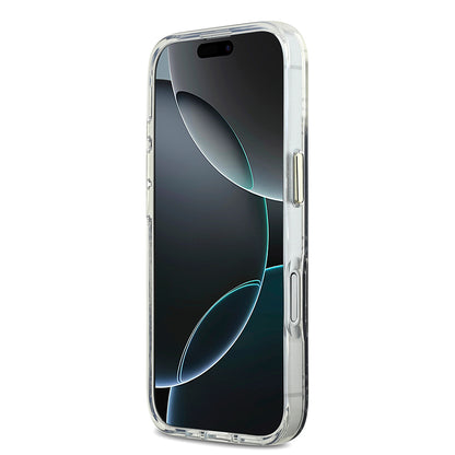 iPhone 17 Kılıf Guess Orjinal Lisanslı M-safe Şarj Özellikli 4G Desenli Simli Silikon Kapak