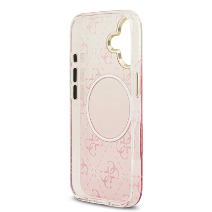 iPhone 17 Kılıf Guess Orjinal Lisanslı M-safe Şarj Özellikli 4G Desenli Simli Silikon Kapak