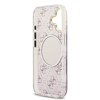 iPhone 17 Kılıf Guess Orjinal Lisanslı M-safe Şarj Özellikli 4G Desenli Simli Silikon Kapak