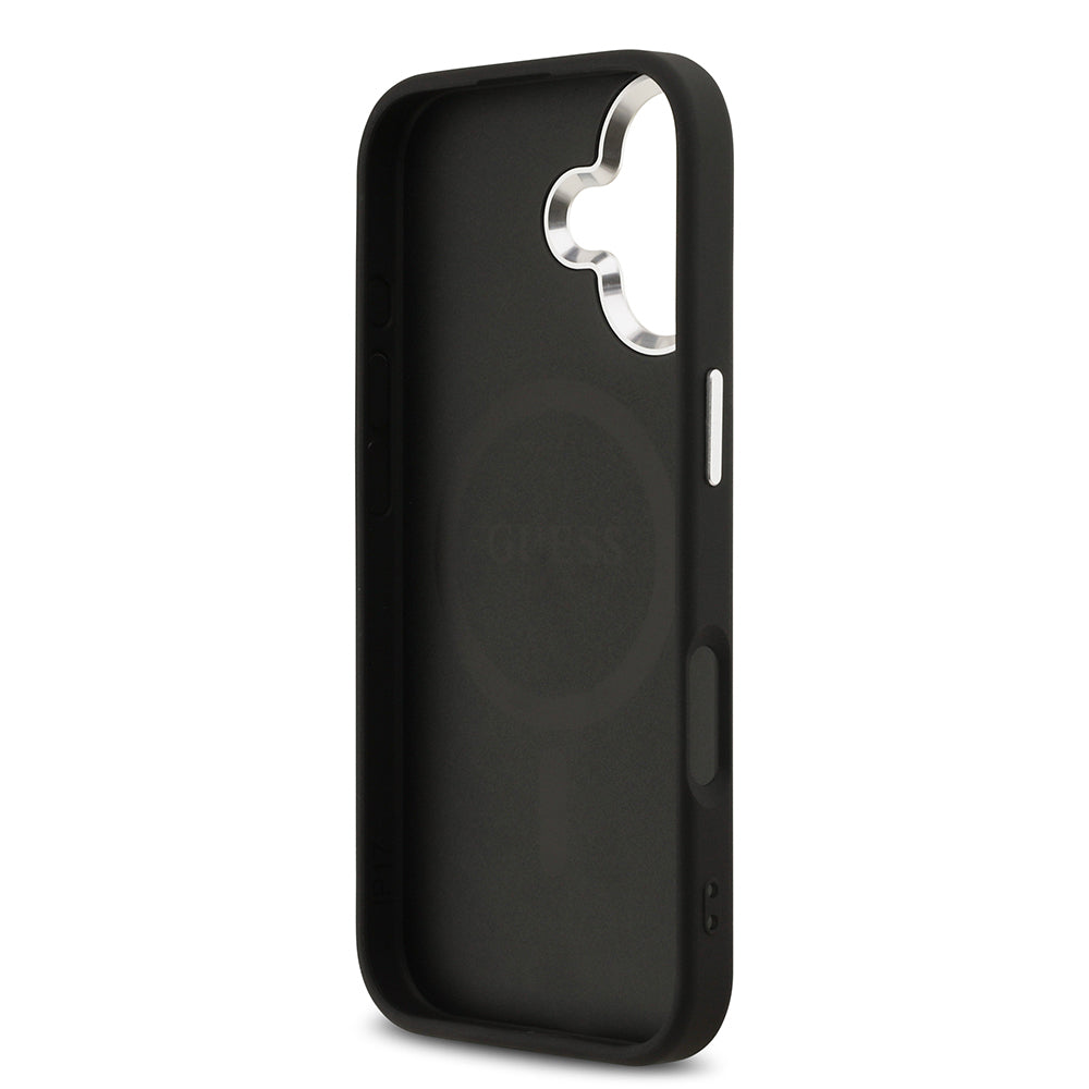 iPhone 17 Kılıf Guess Orjinal Lisanslı M-safe Şarj Özellikli 4G Klasik Yazı Logolu Kapak