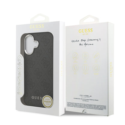 iPhone 17 Kılıf Guess Orjinal Lisanslı M-safe Şarj Özellikli 4G Klasik Yazı Logolu Kapak