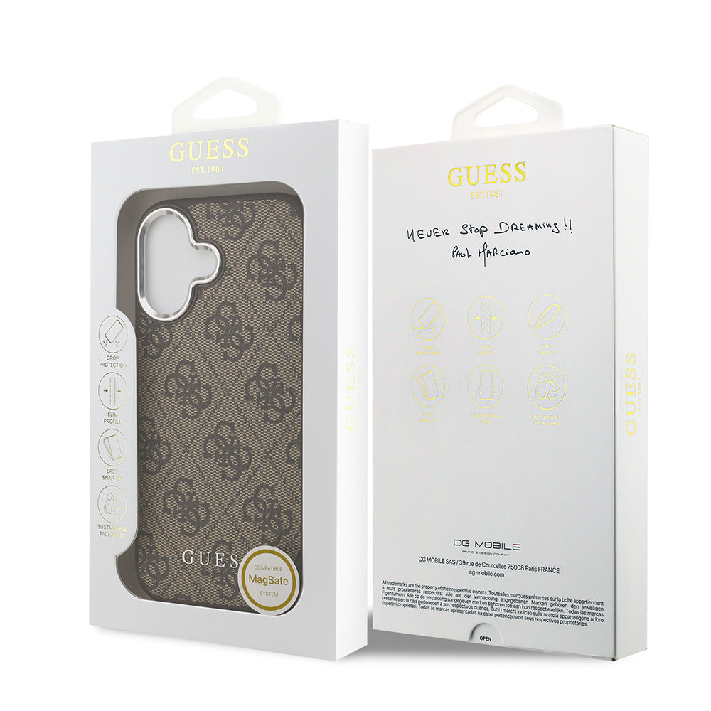 iPhone 17 Kılıf Guess Orjinal Lisanslı M-safe Şarj Özellikli 4G Klasik Yazı Logolu Kapak