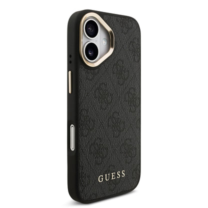 iPhone 17 Kılıf Guess Orjinal Lisanslı M-safe Şarj Özellikli 4G Metal Büyük Logolu Kartlıklı Kapak