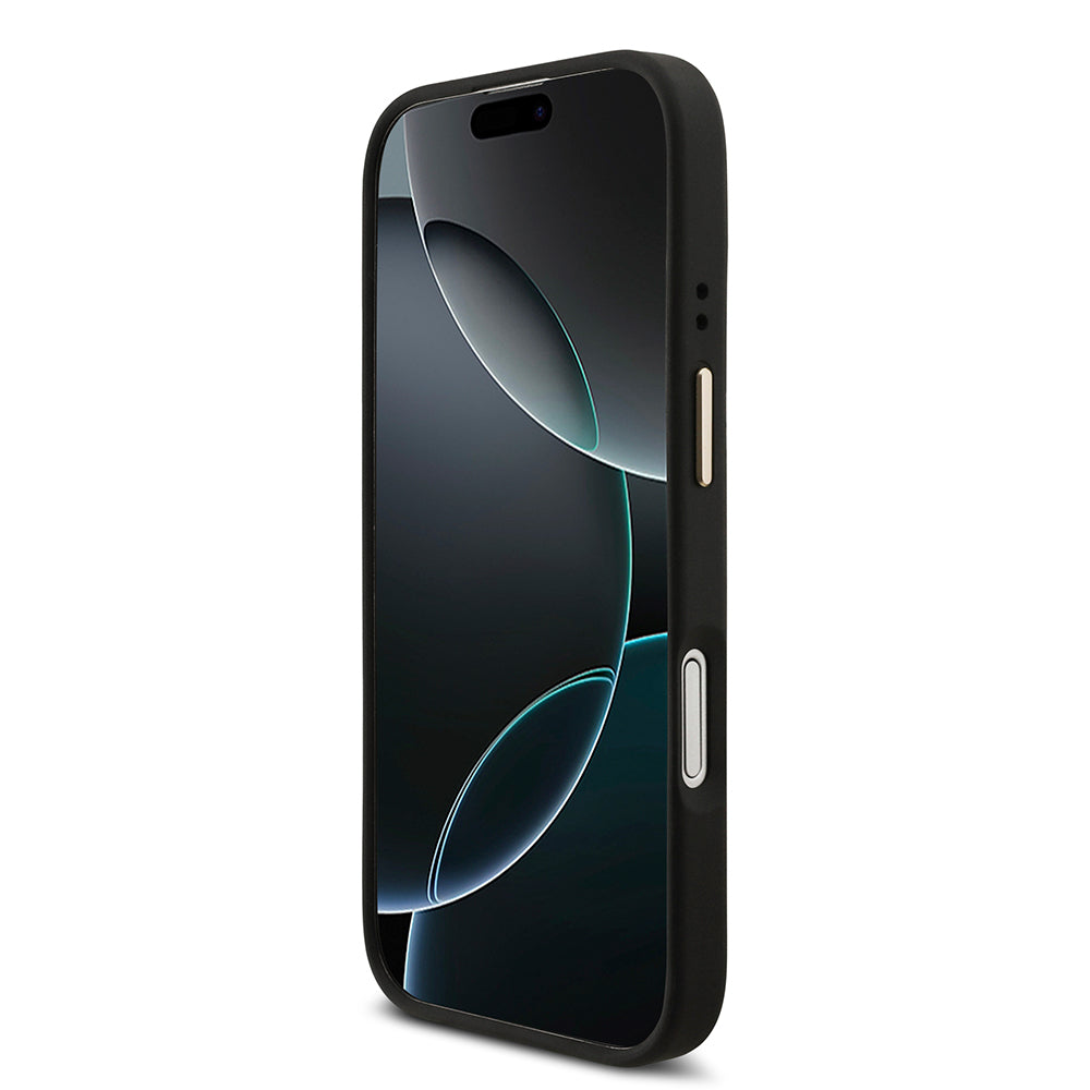 iPhone 17 Kılıf Guess Orjinal Lisanslı M-safe Şarj Özellikli 4G Metal Büyük Logolu Kartlıklı Kapak