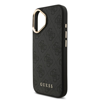 iPhone 17 Kılıf Guess Orjinal Lisanslı M-safe Şarj Özellikli 4G Metal Büyük Logolu Kartlıklı Kapak