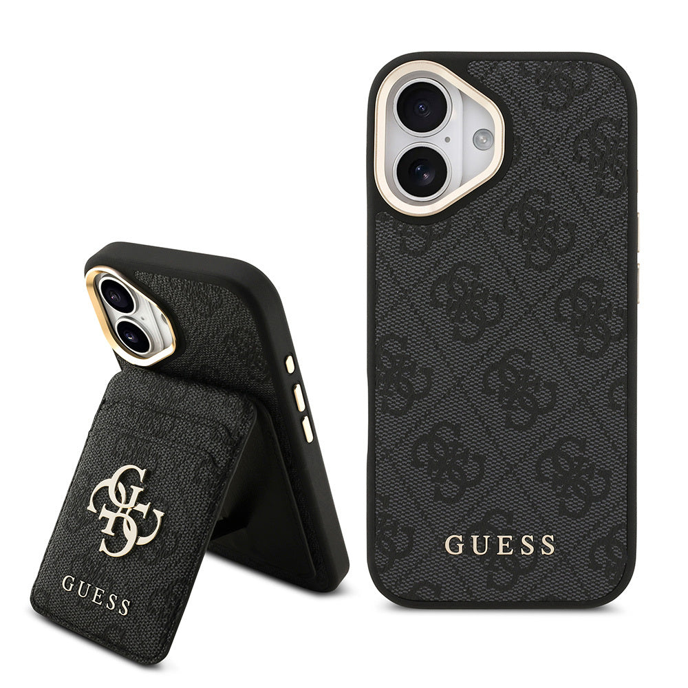 iPhone 17 Kılıf Guess Orjinal Lisanslı M-safe Şarj Özellikli 4G Metal Büyük Logolu Kartlıklı Kapak
