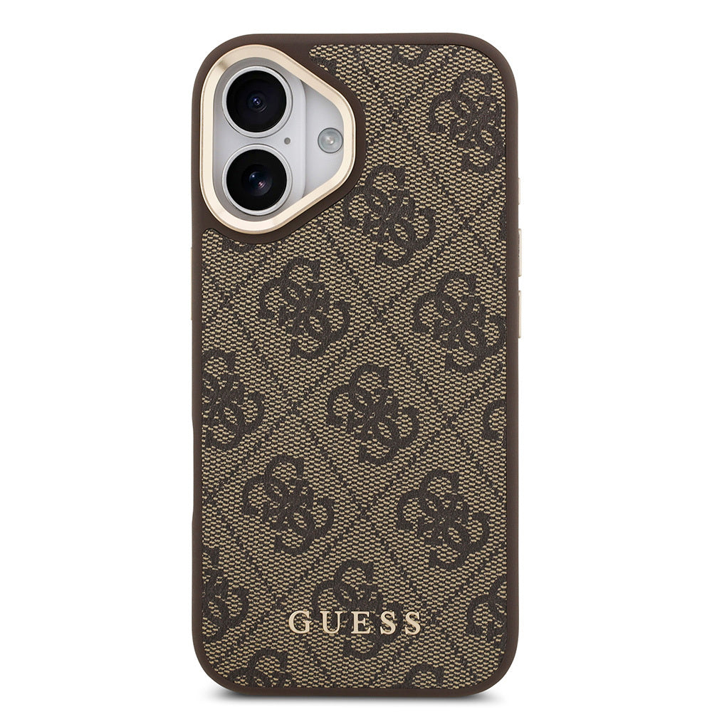 iPhone 17 Kılıf Guess Orjinal Lisanslı M-safe Şarj Özellikli 4G Metal Büyük Logolu Kartlıklı Kapak
