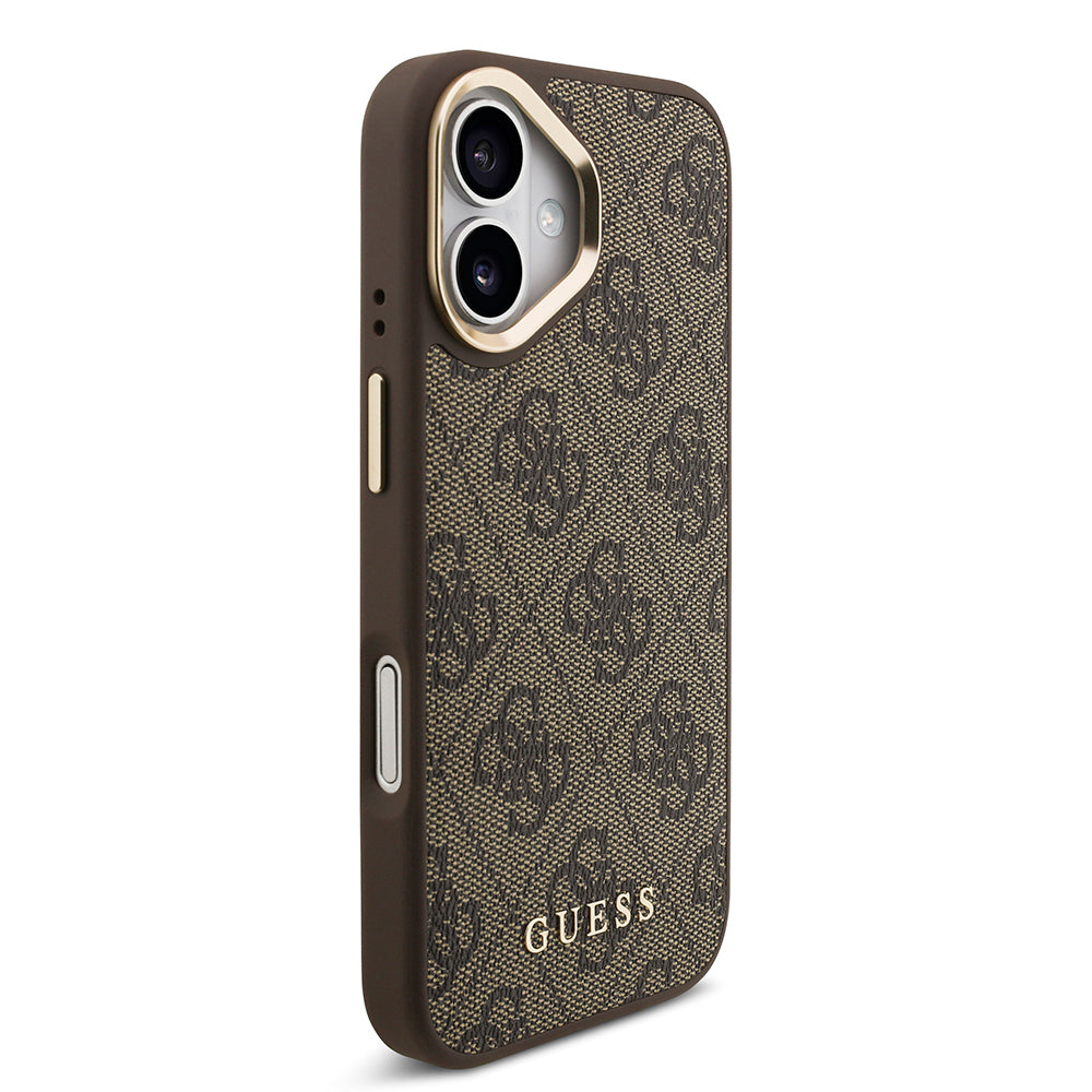 iPhone 17 Kılıf Guess Orjinal Lisanslı M-safe Şarj Özellikli 4G Metal Büyük Logolu Kartlıklı Kapak