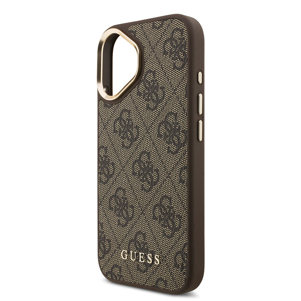 iPhone 17 Kılıf Guess Orjinal Lisanslı M-safe Şarj Özellikli 4G Metal Büyük Logolu Kartlıklı Kapak