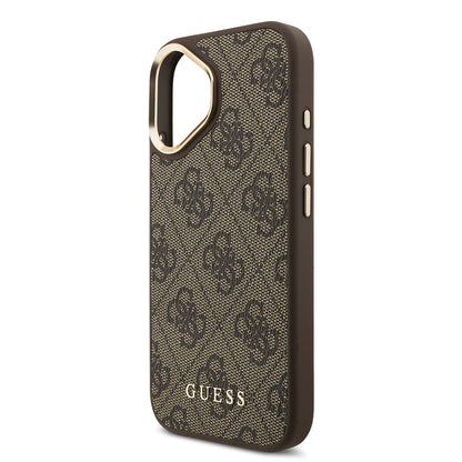 iPhone 17 Kılıf Guess Orjinal Lisanslı M-safe Şarj Özellikli 4G Metal Büyük Logolu Kartlıklı Kapak