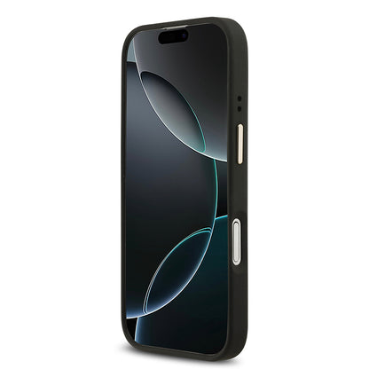 iPhone 17 Kılıf Guess Orjinal Lisanslı M-safe Şarj Özellikli Gold Metal Kamera Çerçeveli Taşlı 4G Logolu Kapak