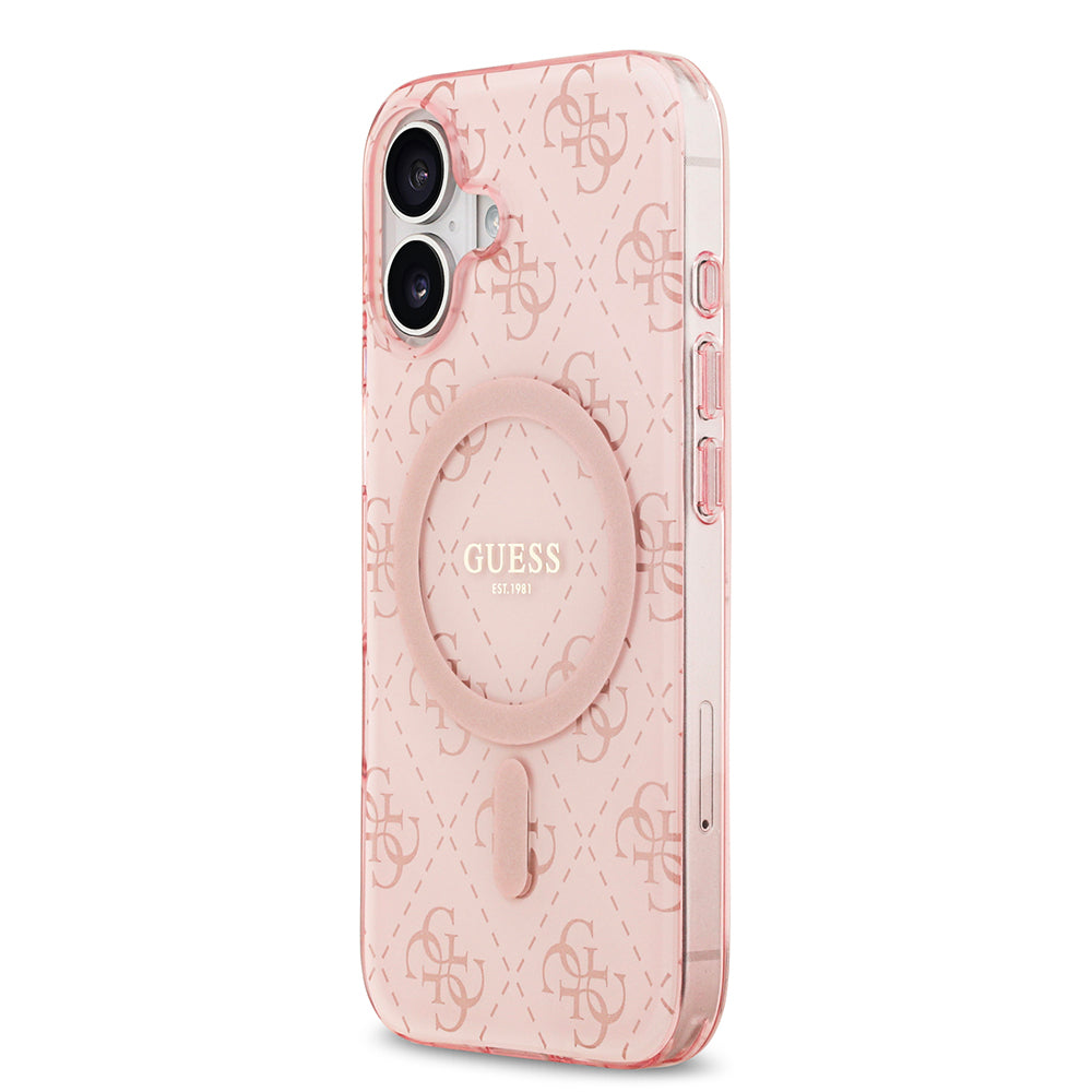 iPhone 17 Kılıf Guess Orjinal Lisanslı M-safe Şarj Özellikli IML Baskılı Klasik Logolu 4G Desenli Kapak