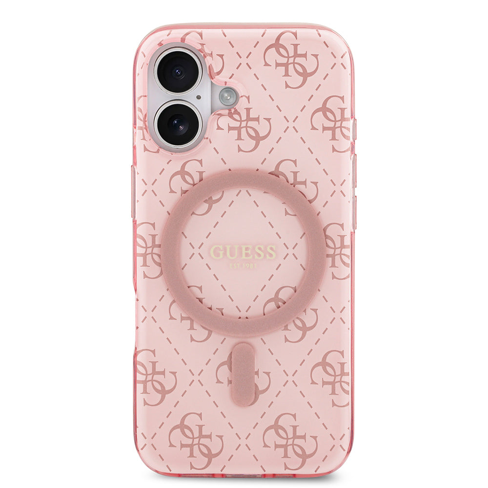iPhone 17 Kılıf Guess Orjinal Lisanslı M-safe Şarj Özellikli IML Baskılı Klasik Logolu 4G Desenli Kapak