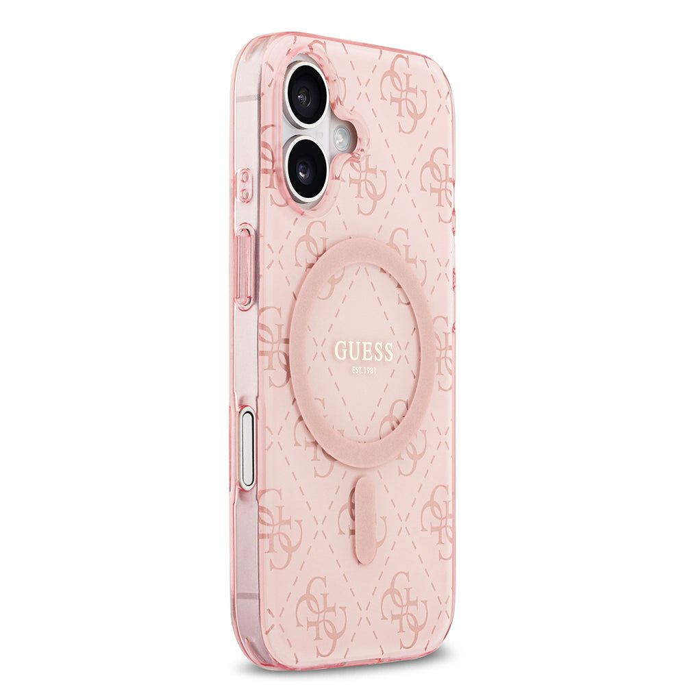 iPhone 17 Kılıf Guess Orjinal Lisanslı M-safe Şarj Özellikli IML Baskılı Klasik Logolu 4G Desenli Kapak