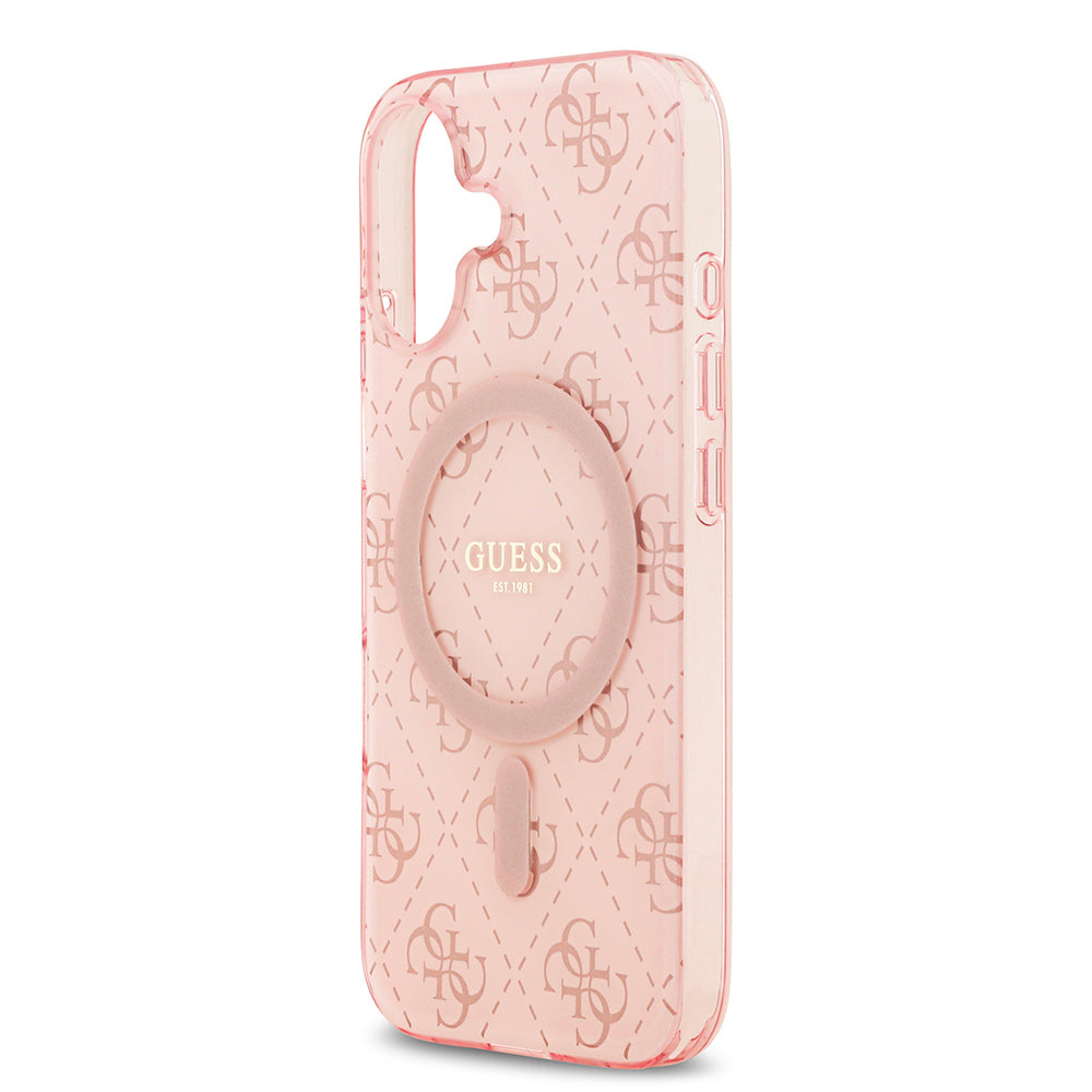 iPhone 17 Kılıf Guess Orjinal Lisanslı M-safe Şarj Özellikli IML Baskılı Klasik Logolu 4G Desenli Kapak