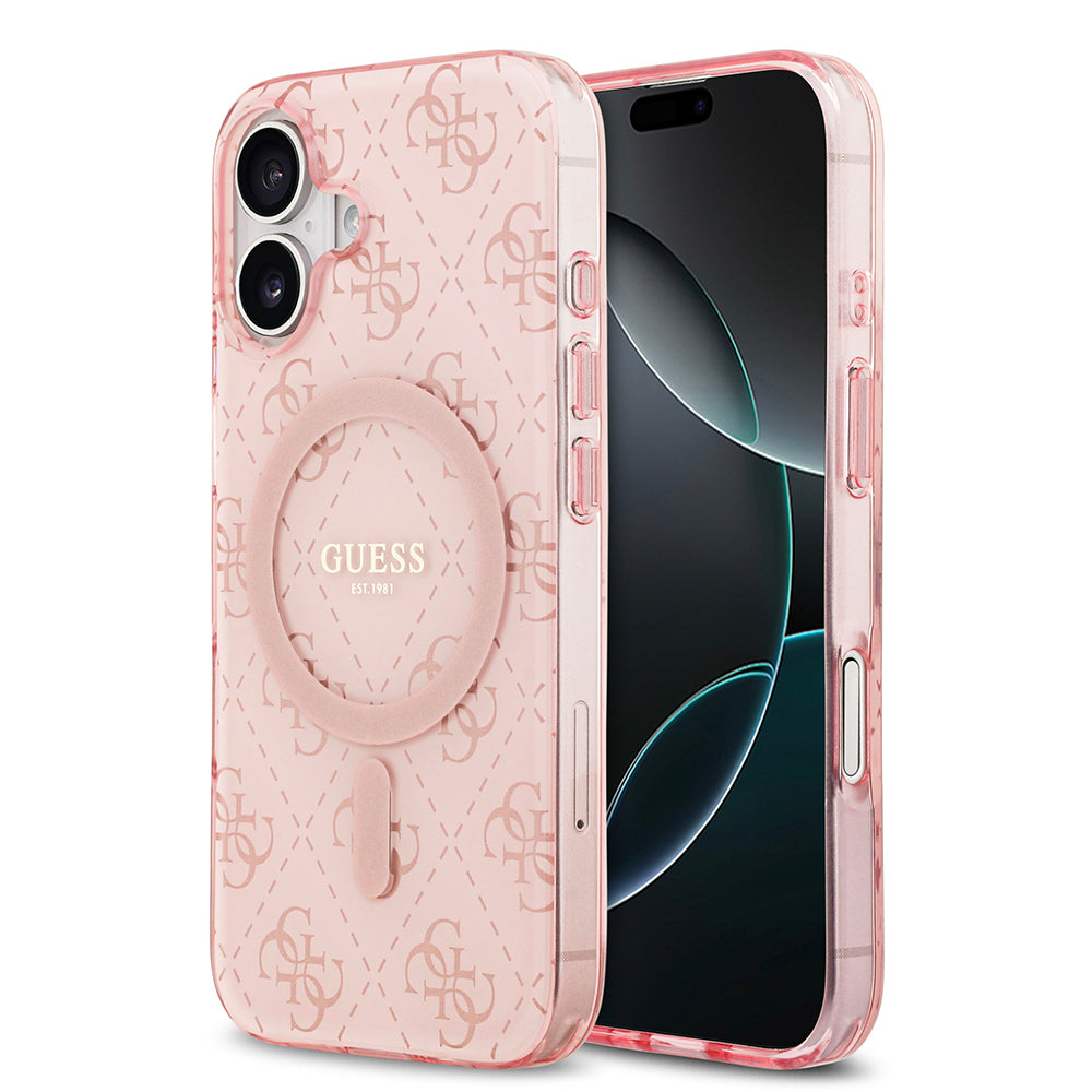 iPhone 17 Kılıf Guess Orjinal Lisanslı M-safe Şarj Özellikli IML Baskılı Klasik Logolu 4G Desenli Kapak
