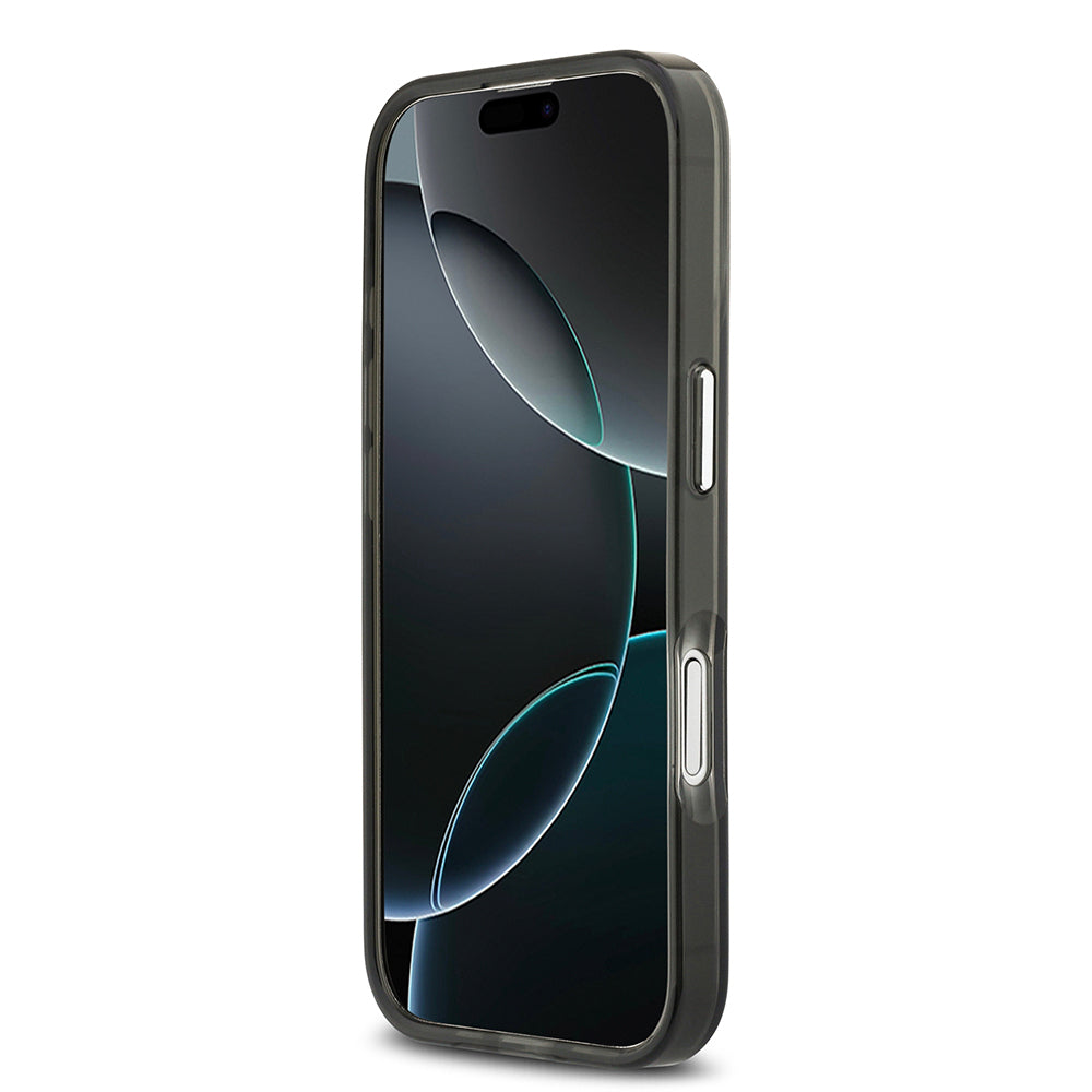 iPhone 17 Kılıf Guess Orjinal Lisanslı M-safe Şarj Özellikli IML Baskılı Üçgen Logolu Metal Kamera Çerçeveli Kapak