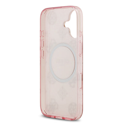 iPhone 17 Kılıf Guess Orjinal Lisanslı M-safe Şarj Özellikli IML Peony ve 4G Desenli Klasik Logolu Kapak