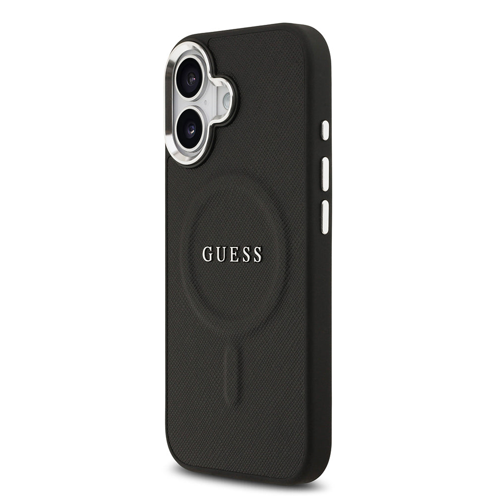 iPhone 17 Kılıf Guess Orjinal Lisanslı M-safe Şarj Özellikli Klasik Yazı Logolu PU Deri Kapak