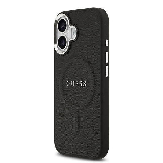 iPhone 17 Kılıf Guess Orjinal Lisanslı M-safe Şarj Özellikli Klasik Yazı Logolu PU Deri Kapak