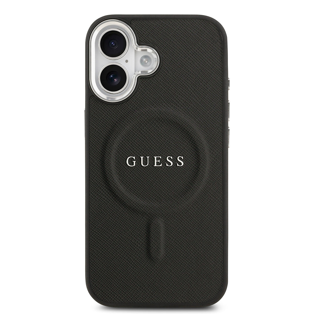 iPhone 17 Kılıf Guess Orjinal Lisanslı M-safe Şarj Özellikli Klasik Yazı Logolu PU Deri Kapak