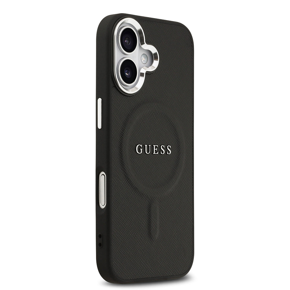 iPhone 17 Kılıf Guess Orjinal Lisanslı M-safe Şarj Özellikli Klasik Yazı Logolu PU Deri Kapak