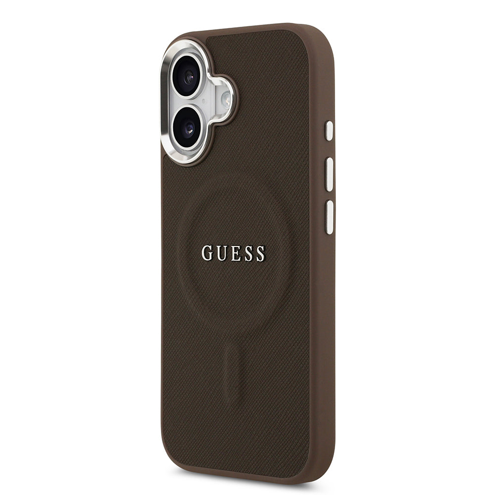 iPhone 17 Kılıf Guess Orjinal Lisanslı M-safe Şarj Özellikli Klasik Yazı Logolu PU Deri Kapak