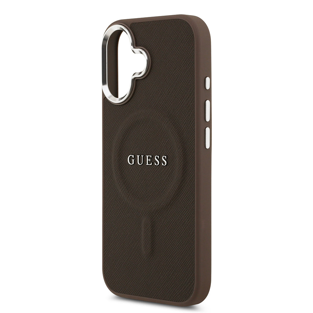 iPhone 17 Kılıf Guess Orjinal Lisanslı M-safe Şarj Özellikli Klasik Yazı Logolu PU Deri Kapak