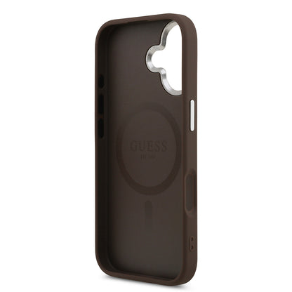 iPhone 17 Kılıf Guess Orjinal Lisanslı M-safe Şarj Özellikli Klasik Yazı Logolu PU Deri Kapak