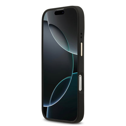 iPhone 17 Kılıf Guess Orjinal Lisanslı M-safe Şarj Özellikli Sıcak Baskılı Yazı Logolu PU Deri Peony Kapak