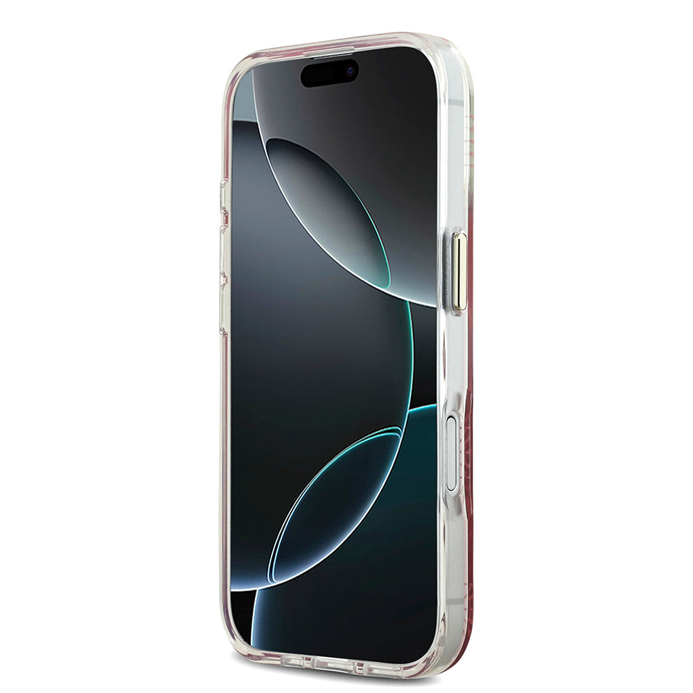 iPhone 17 Kılıf Guess Orjinal Lisanslı M-safe Şarj Özellikli Simli Peony Desenli Silikon Kapak