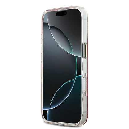 iPhone 17 Kılıf Guess Orjinal Lisanslı M-safe Şarj Özellikli Simli Peony Desenli Silikon Kapak