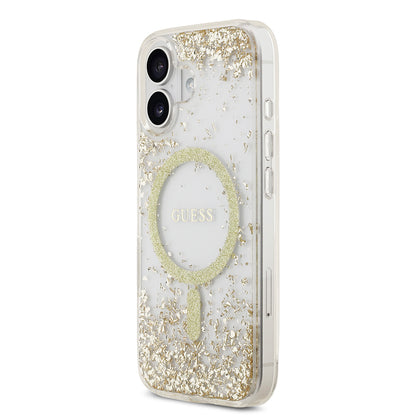 iPhone 17 Kılıf Guess Orjinal Lisanslı M-safe Şarj Özellikli Transparan Resin Bottom Kapak