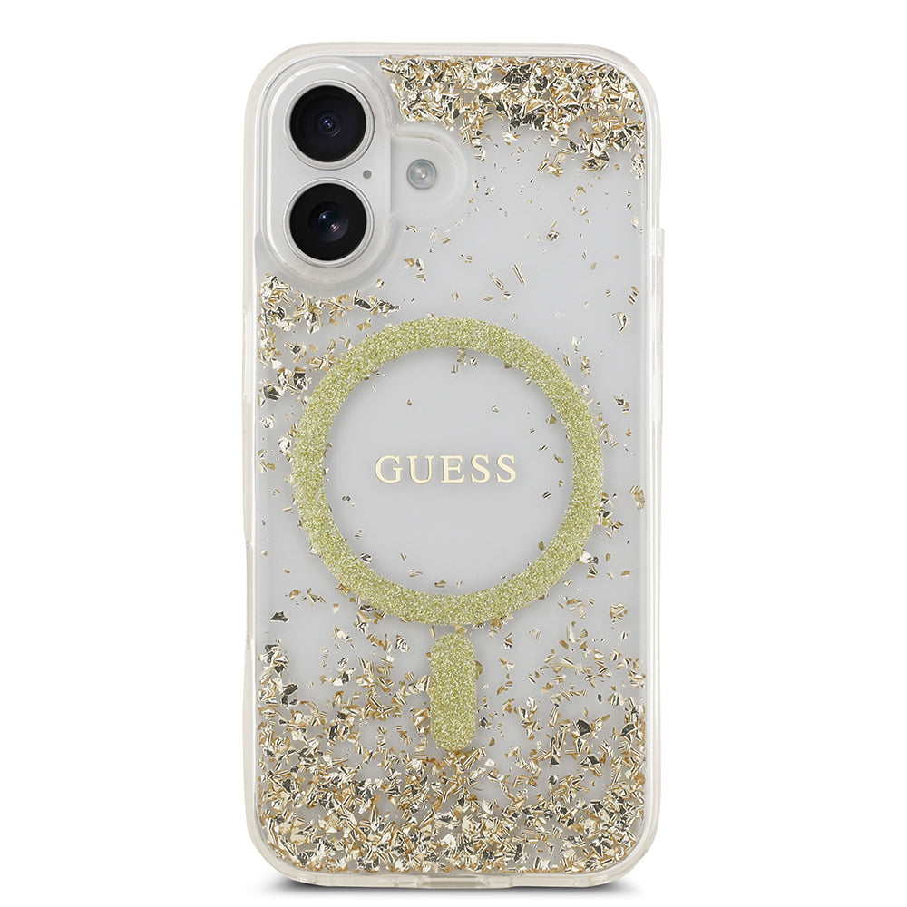 iPhone 17 Kılıf Guess Orjinal Lisanslı M-safe Şarj Özellikli Transparan Resin Bottom Kapak