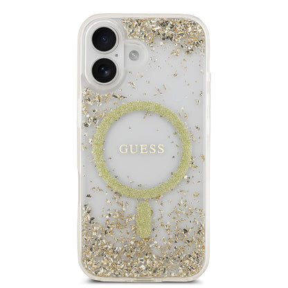 iPhone 17 Kılıf Guess Orjinal Lisanslı M-safe Şarj Özellikli Transparan Resin Bottom Kapak