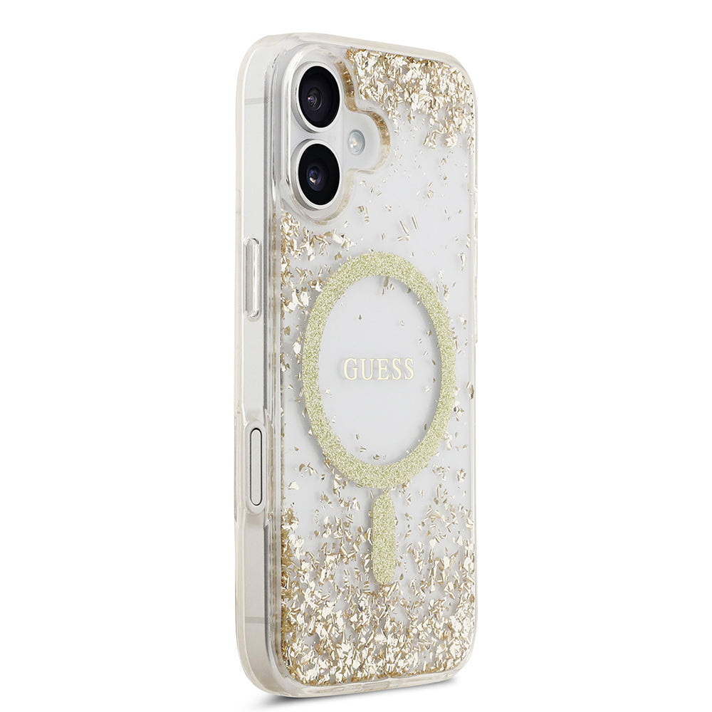 iPhone 17 Kılıf Guess Orjinal Lisanslı M-safe Şarj Özellikli Transparan Resin Bottom Kapak