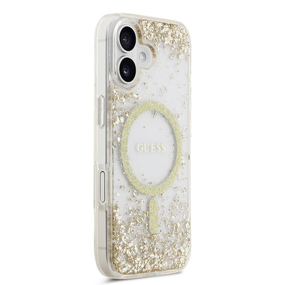 iPhone 17 Kılıf Guess Orjinal Lisanslı M-safe Şarj Özellikli Transparan Resin Bottom Kapak