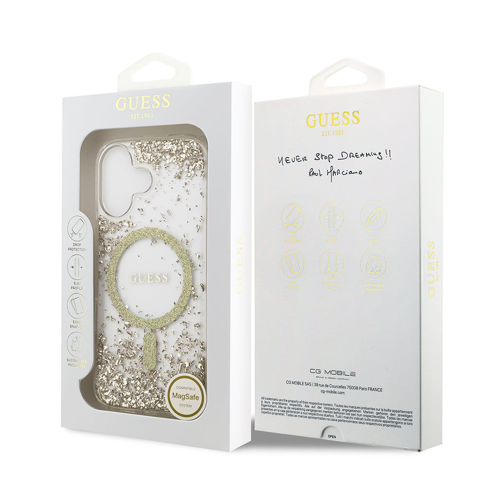 iPhone 17 Kılıf Guess Orjinal Lisanslı M-safe Şarj Özellikli Transparan Resin Bottom Kapak