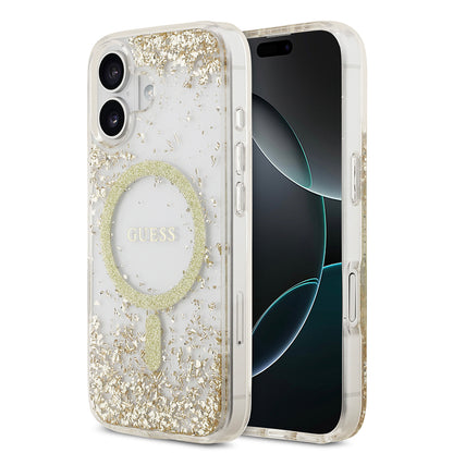 iPhone 17 Kılıf Guess Orjinal Lisanslı M-safe Şarj Özellikli Transparan Resin Bottom Kapak