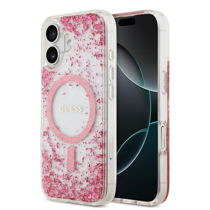 iPhone 17 Kılıf Guess Orjinal Lisanslı M-safe Şarj Özellikli Transparan Resin Bottom Kapak