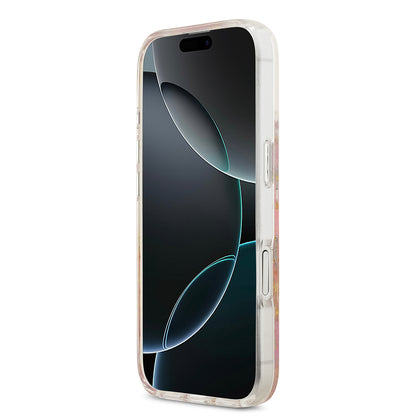 iPhone 17 Kılıf Guess Orjinal Lisanslı M-safe Şarj Özellikli Transparan Resin Flowers Kapak