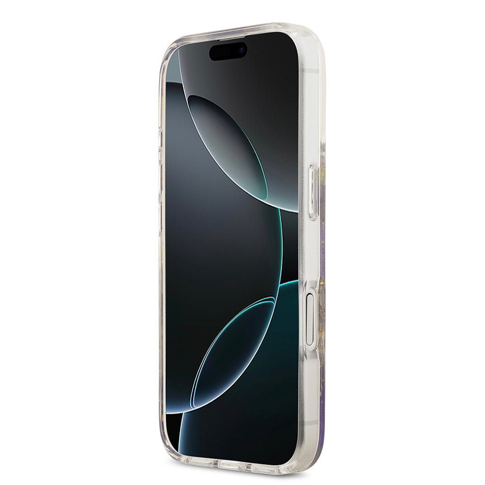 iPhone 17 Kılıf Guess Orjinal Lisanslı M-safe Şarj Özellikli Transparan Resin Flowers Kapak