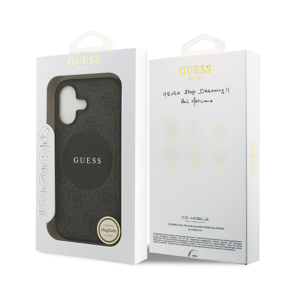 iPhone 17 Kılıf Guess Orjinal Lisanslı M-safe Şarj Özellikli Yazı Logolu Circle Classic Kapak