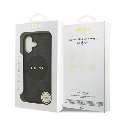 iPhone 17 Kılıf Guess Orjinal Lisanslı M-safe Şarj Özellikli Yazı Logolu Circle Classic Kapak